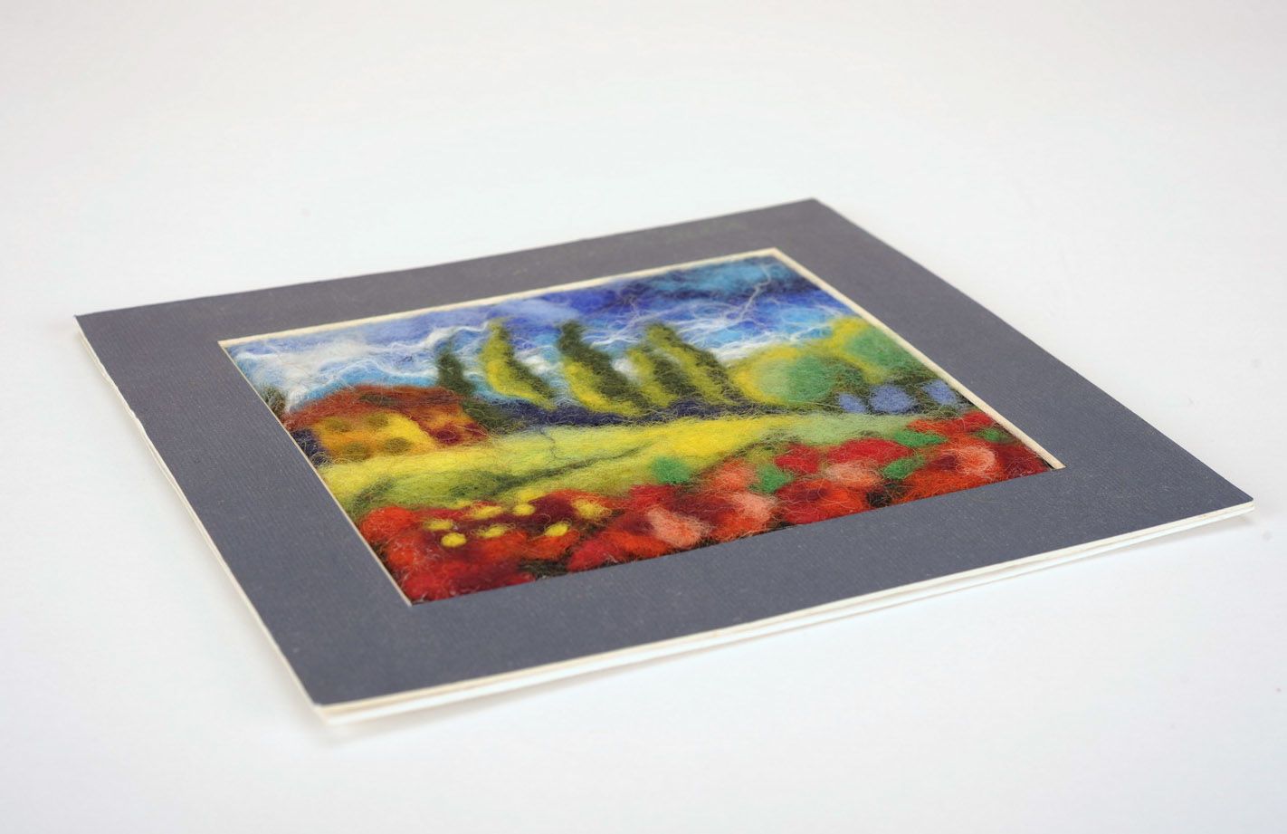 Card with picture made of wool Fields of Tuscany photo 5