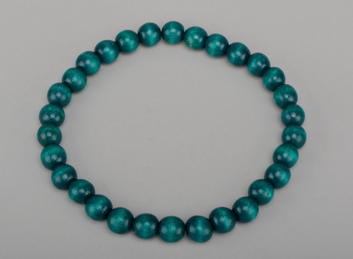 Wooden aquamarine beads photo 2