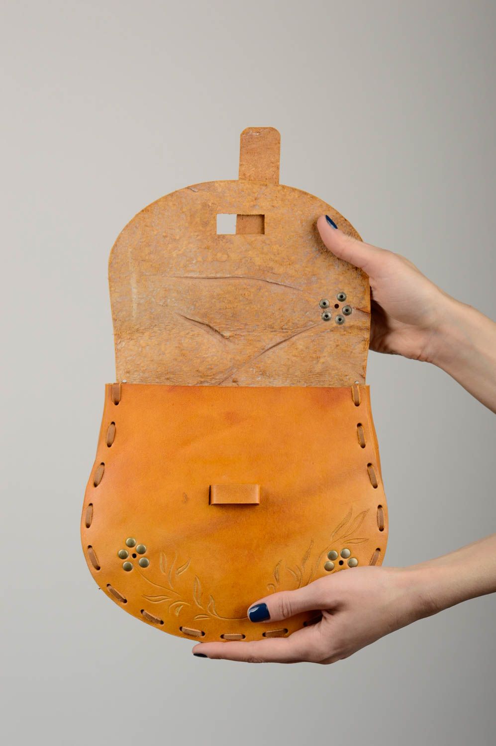 Сумка ручной работы сумка через плечо коричневая сумка из кожи красивая фото 4