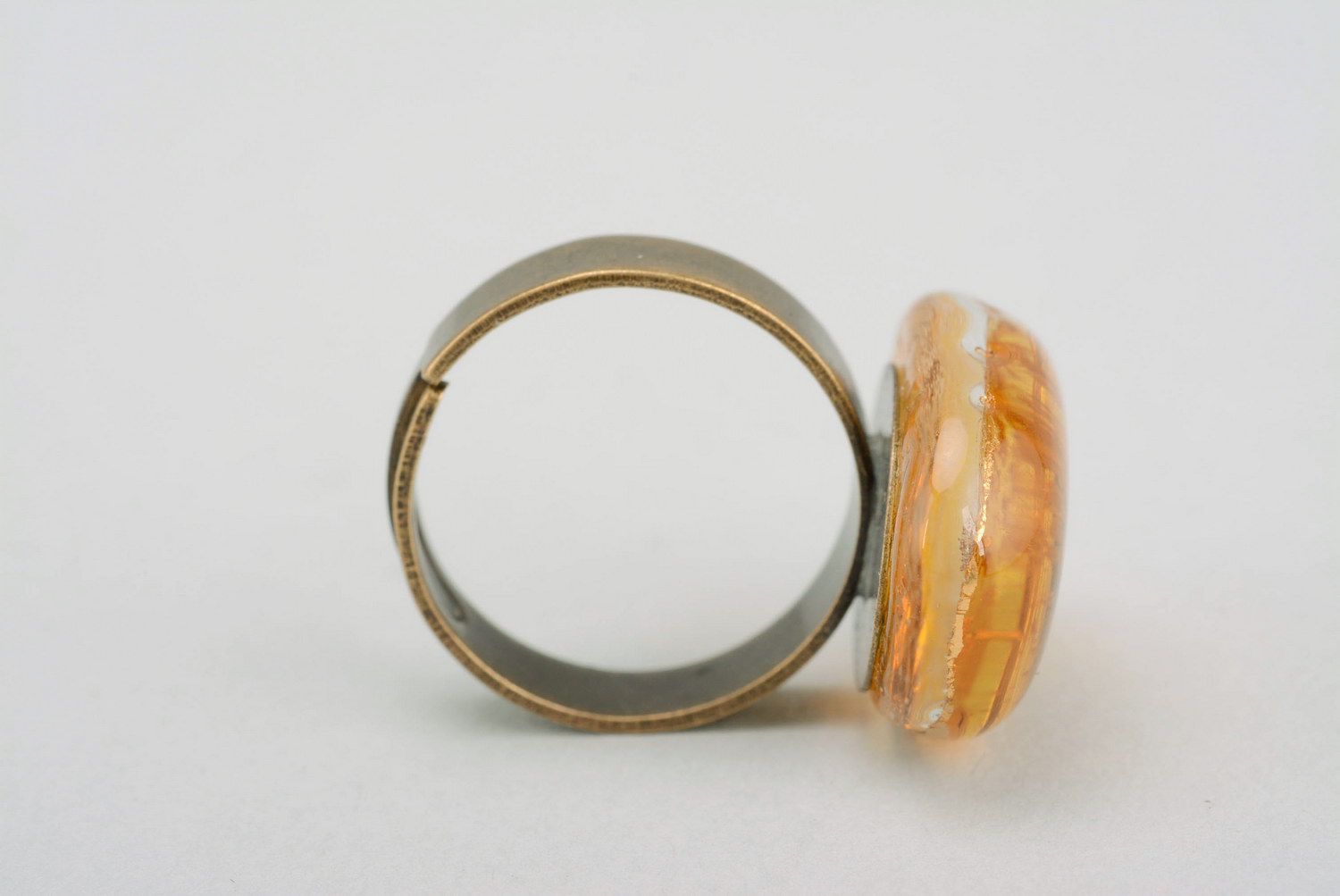 Ring with gilding Cat's Eye photo 5