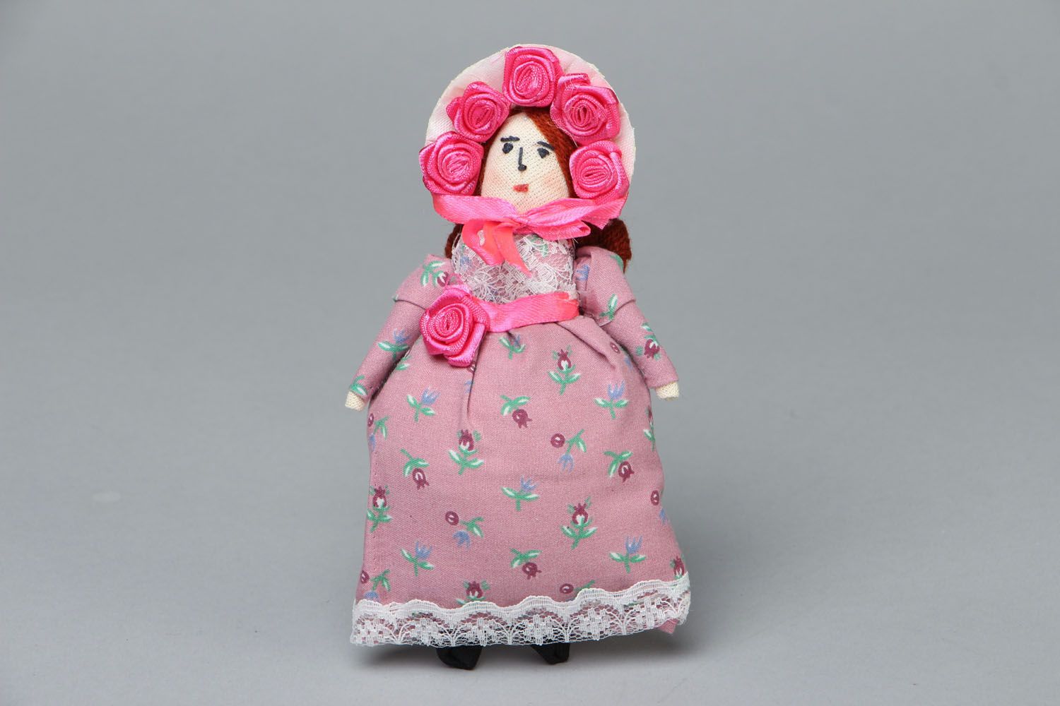Interieur Puppe aus Textil Dame in Rosa foto 1