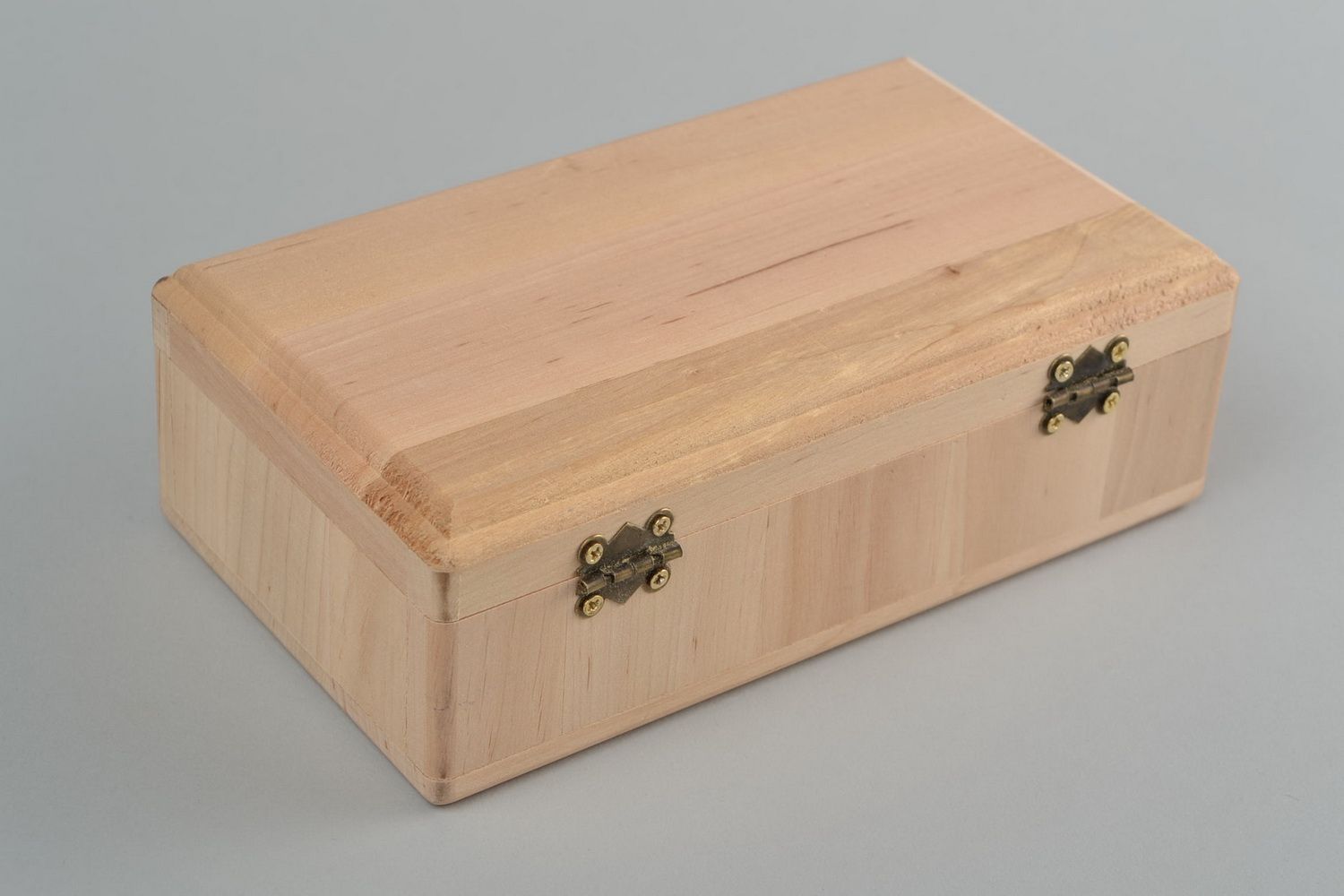 Eco handmade alder wood blank jewelry box rectangular DIY accessories photo 5