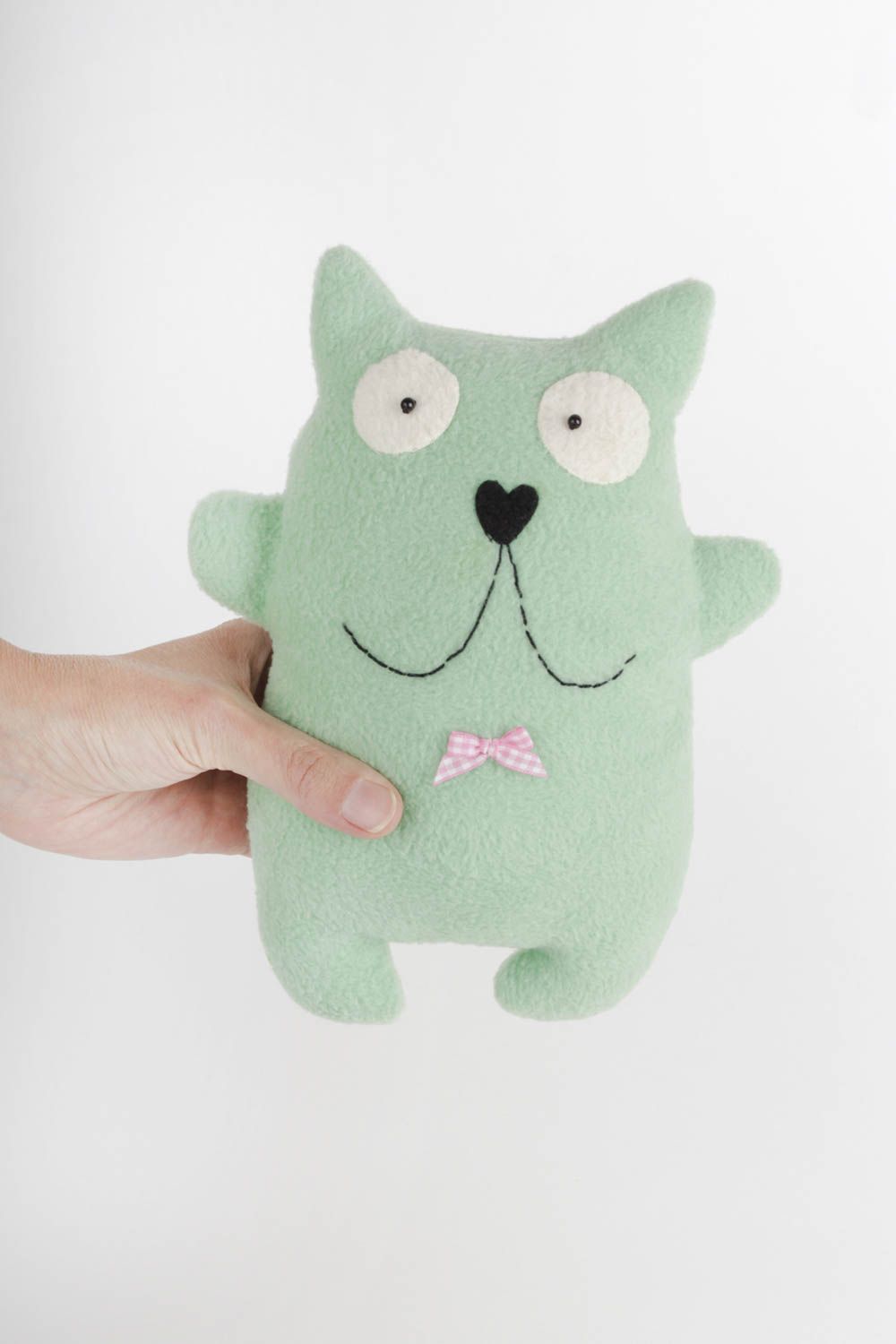 Peluche de animal hecho a mano juguete de tela gato menta regalo original  foto 2