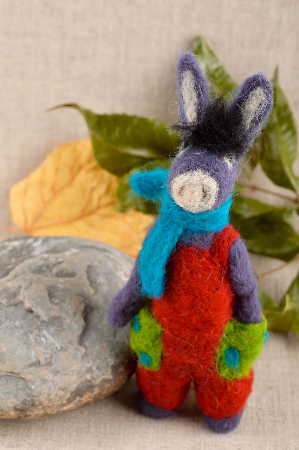 Handmade collectible toys felted toys nursery decor present for children photo 1
