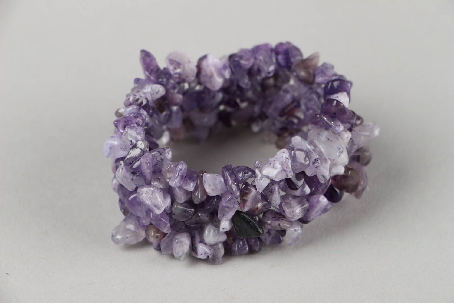 Bracelet with natural amethyst stone photo 2
