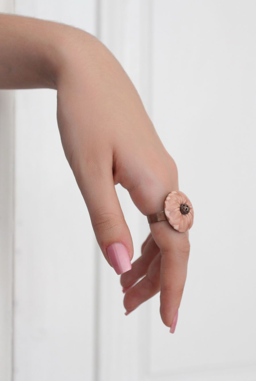 Handgemachter Schmuck Damen Ring Accessoire für Frauen aus Polymer Ton foto 5
