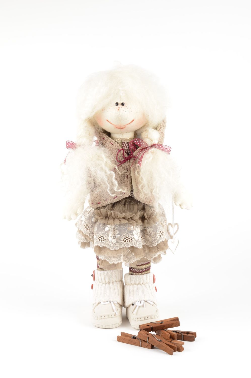Кукла ручной работы мягкая кукла для девочки кукла из ткани льна красивая фото 1