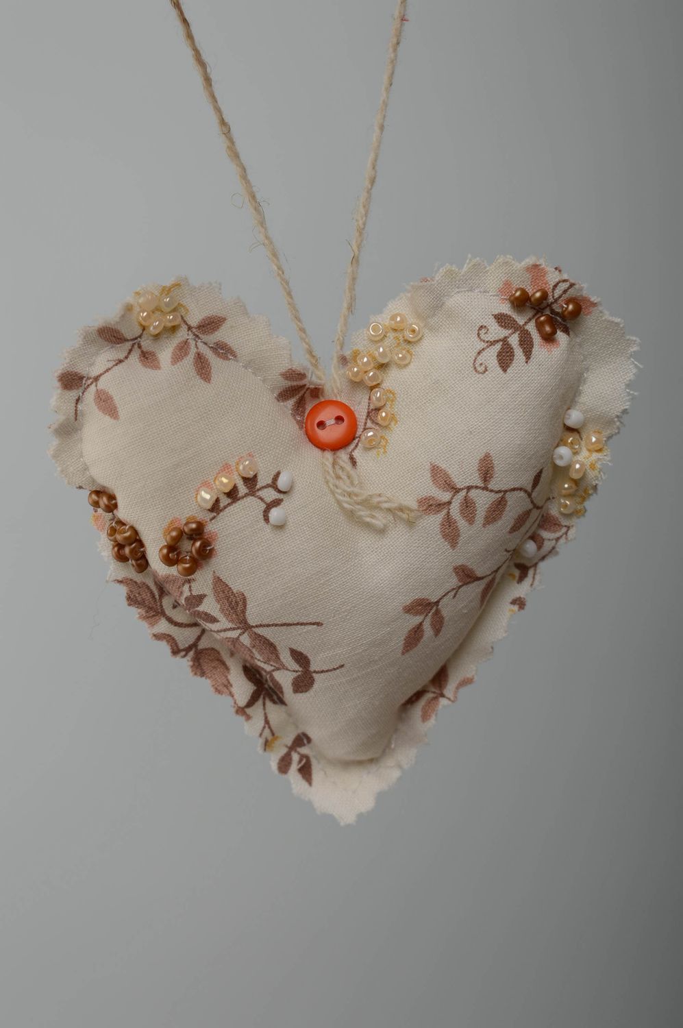 Suspension décorative Coeur avec perles de rocaille photo 1