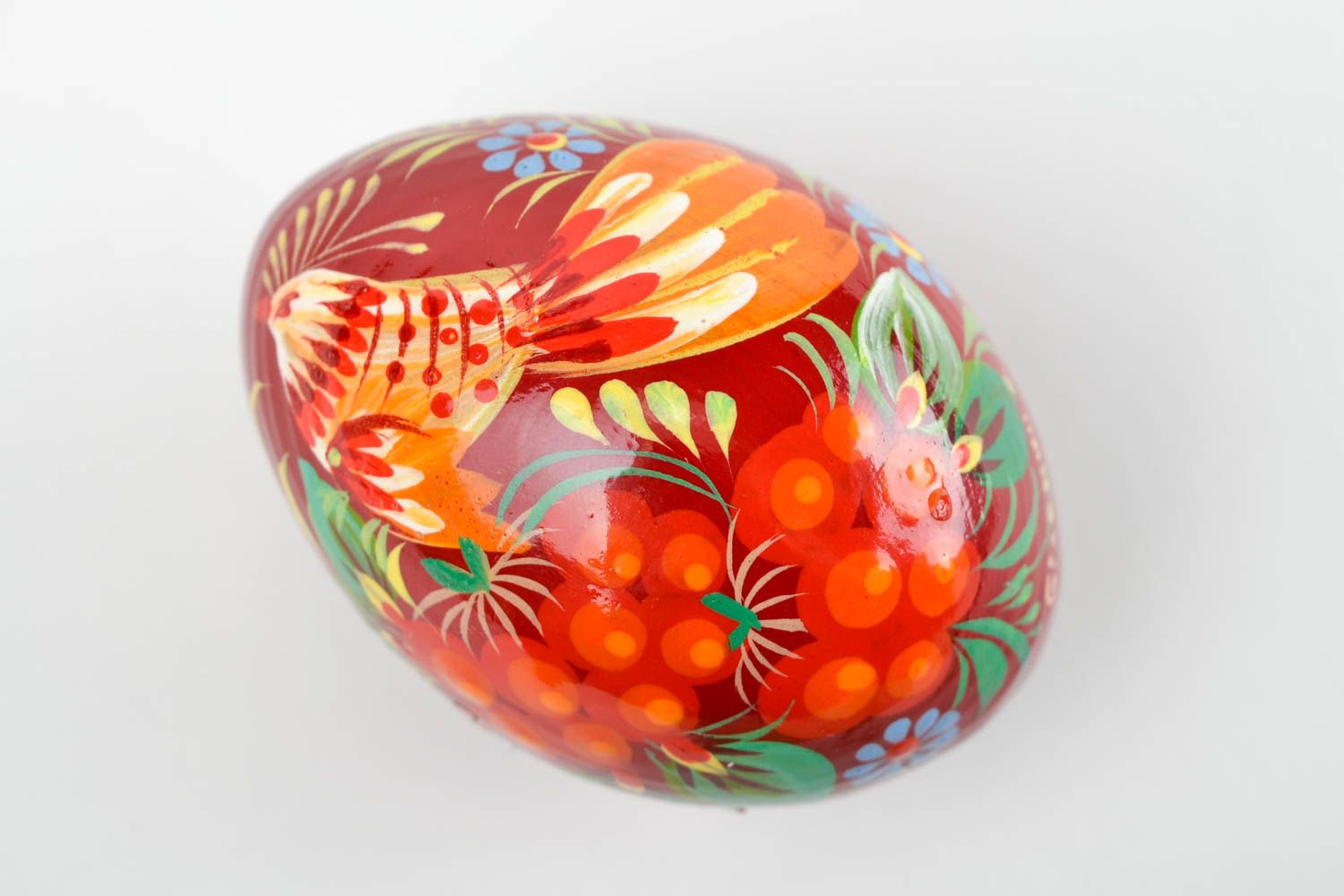 Huevo decorado hecho a mano de madera decoración de interior regalo original  foto 3