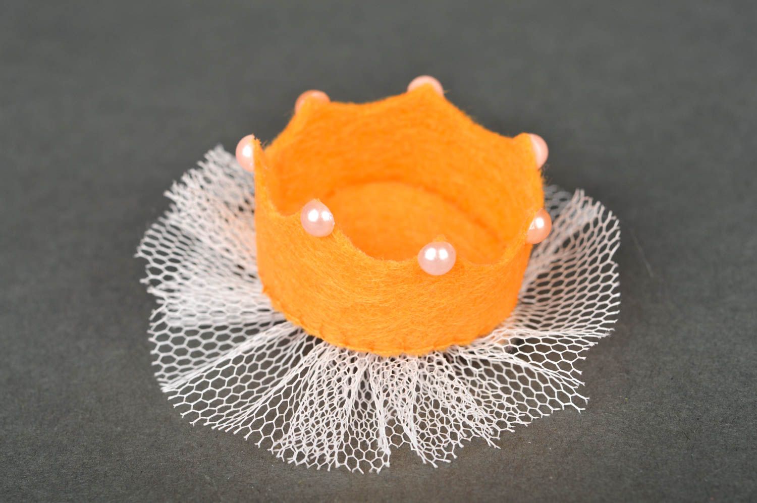 Pinza de pelo artesanal accesorio para niña anaranjado regalo original foto 2