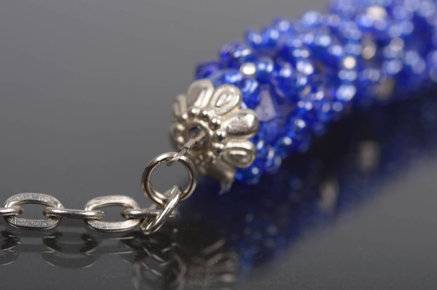 Blue wrist bracelet handmade beaded bracelet designer female accessory photo 4