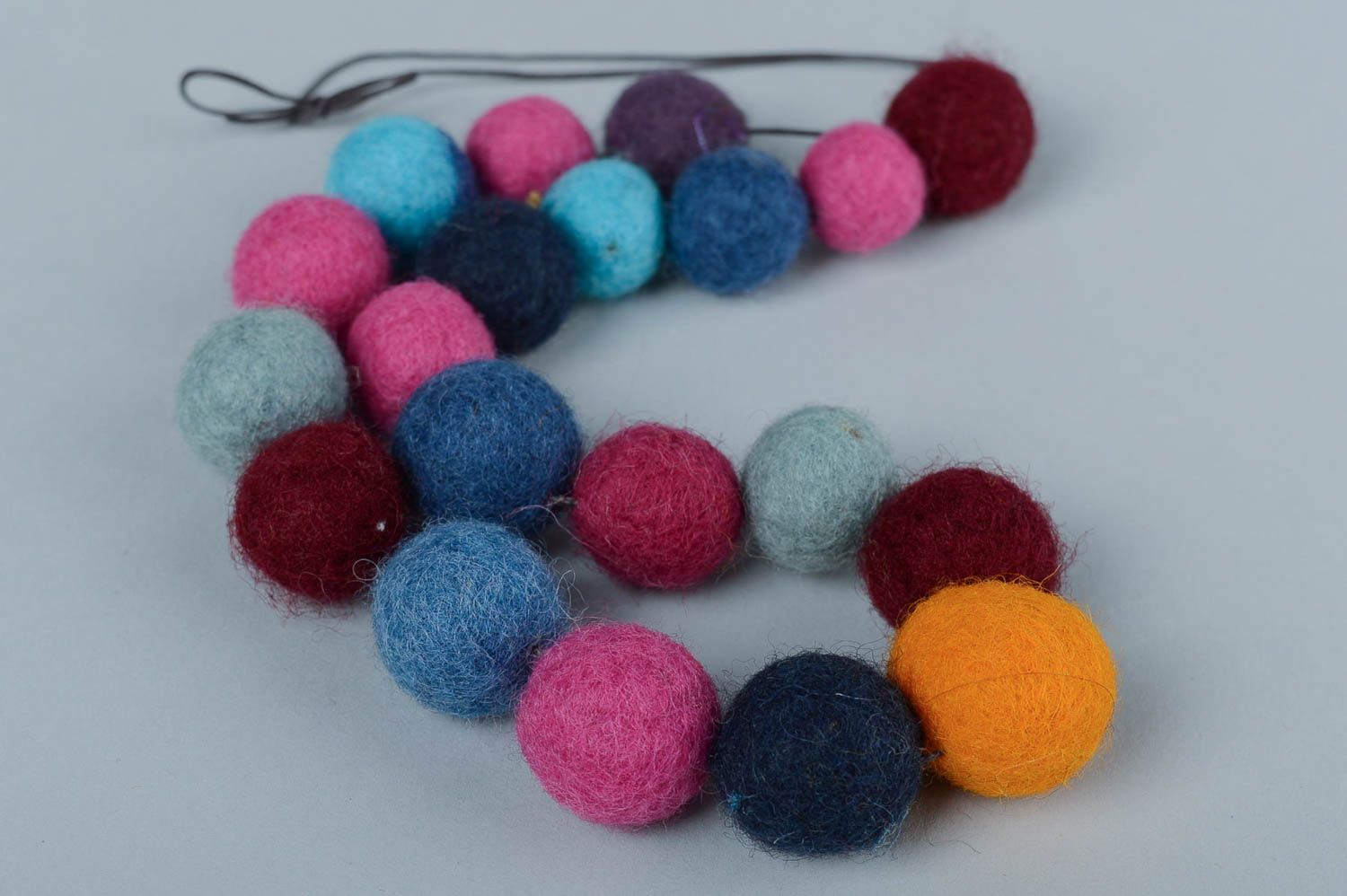 Handmade colorful necklace textile female necklace cute stylish accessory photo 3