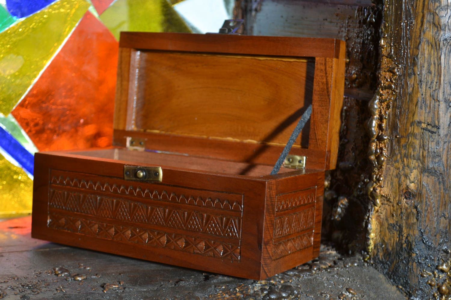 Caja decorativa hecha a mano cofre de madera regalo original para mujeres foto 1