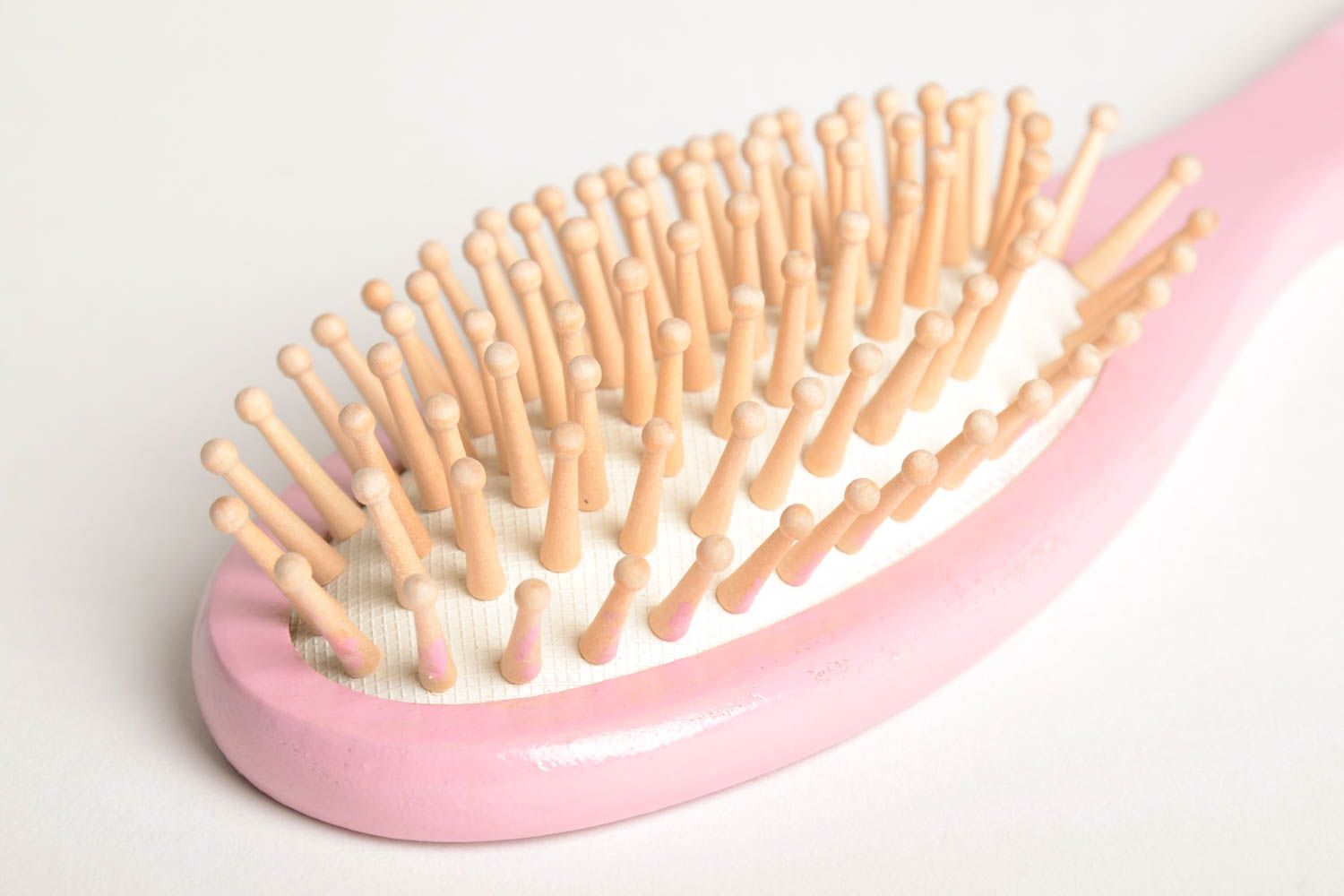 Handmade wooden hair brush decoupage hair brush pink accessory for girls photo 5