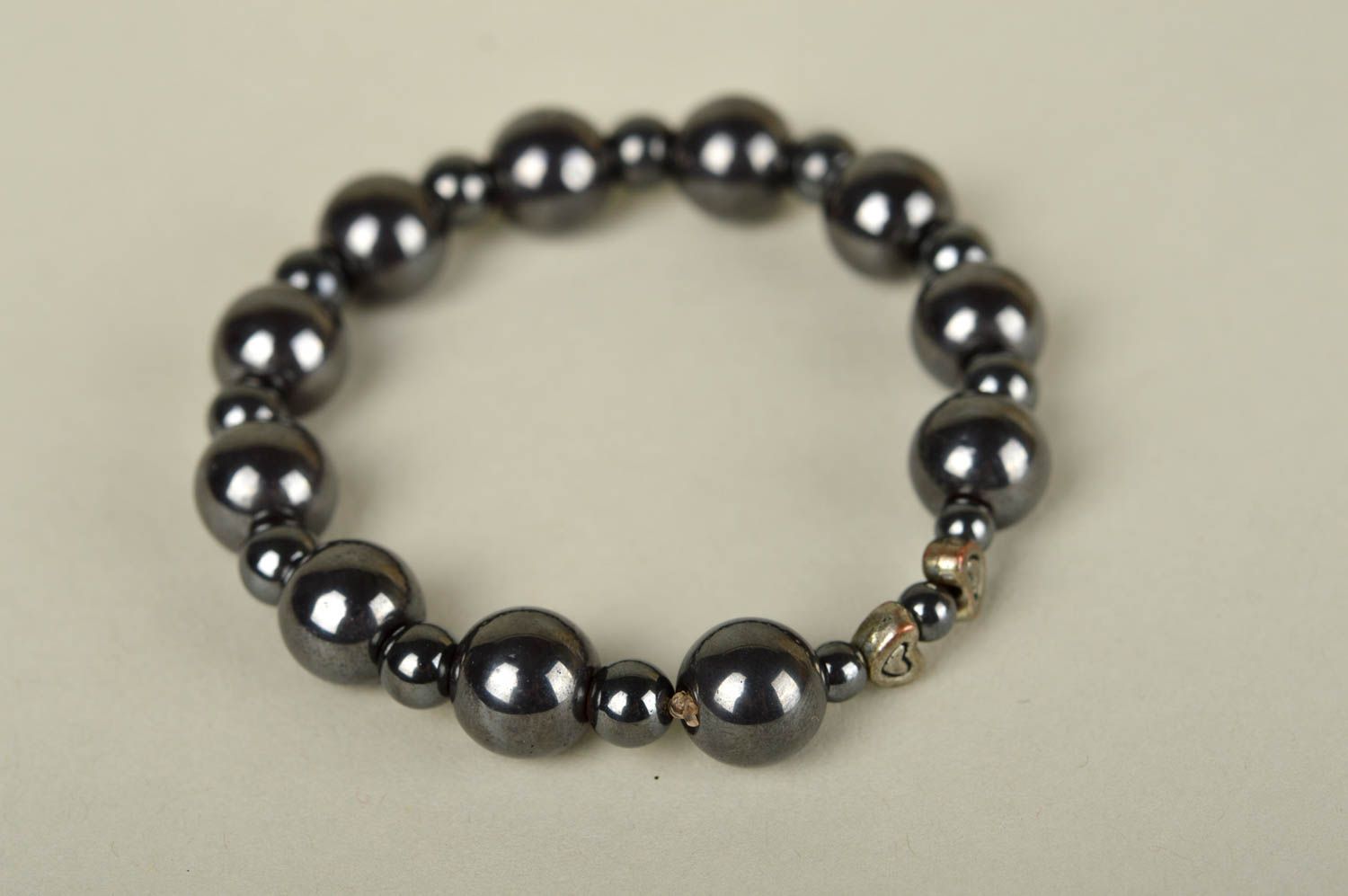 Hematite beads wrist adjustable bracelet for women photo 4
