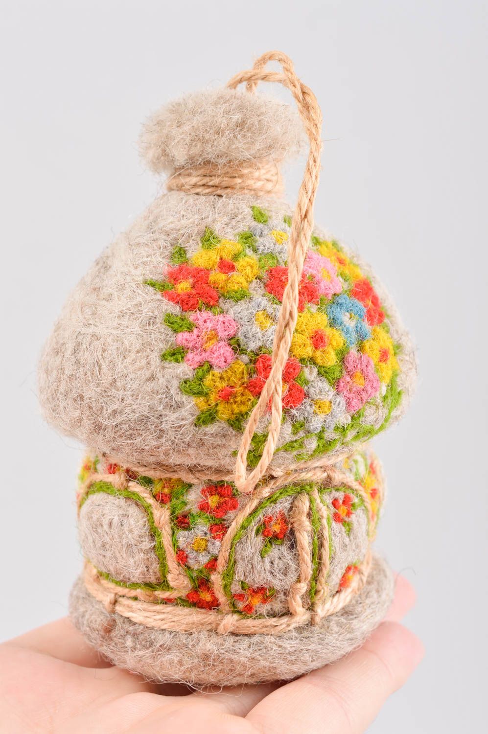 Валяная игрушка ручной работы декор на стену игрушка из шерсти Цветочный теремок фото 4