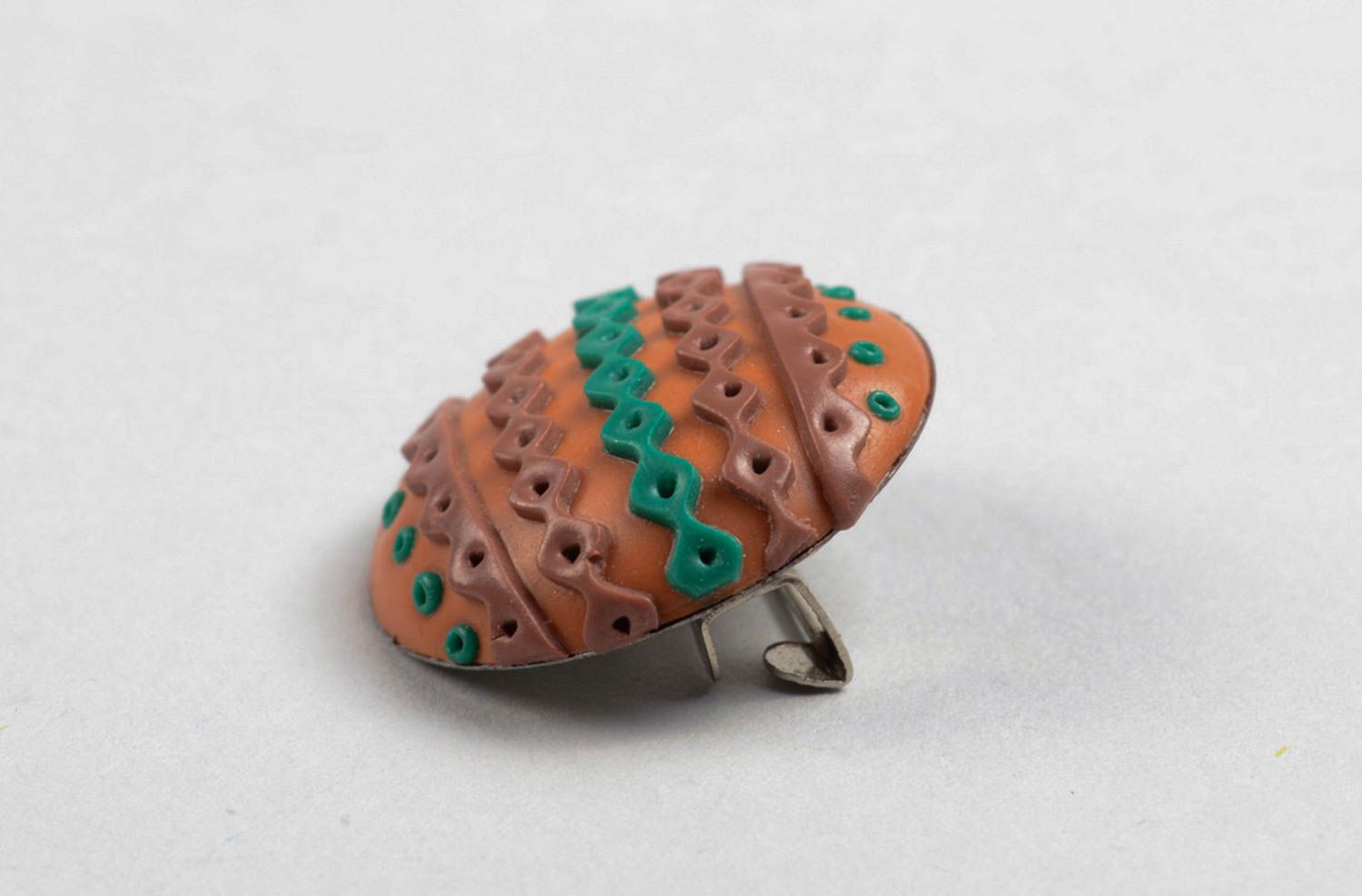 Womens handmade plastic brooch round brooch jewelry polymer clay ideas photo 5