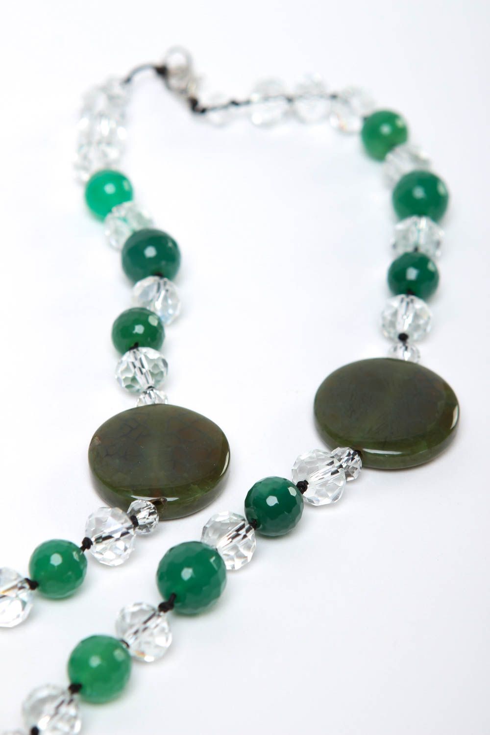 Handmade necklace designer accessory unusual bead necklace stone jewelry photo 3