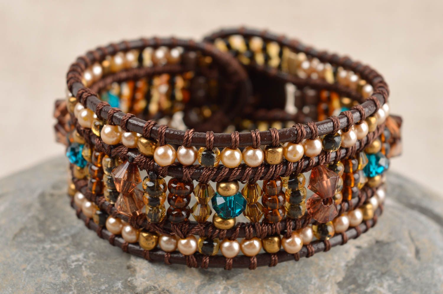 Handmade bracelet unusual accessory beaded jewelry gift ideas gift for women photo 1