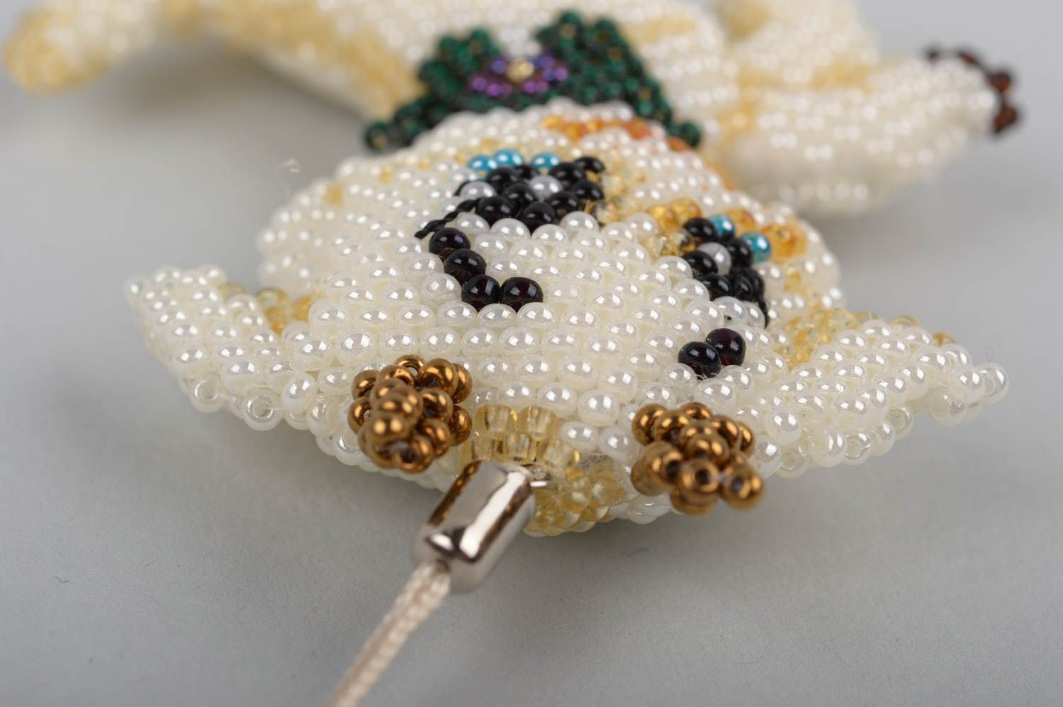 Handmade Tier Schlüsselanhänger Schmuck aus Rocailles Designer Accessoire foto 4