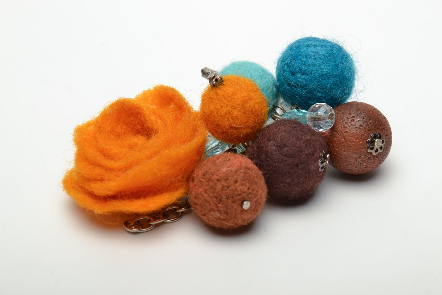 Felted wool pin brooch  photo 4