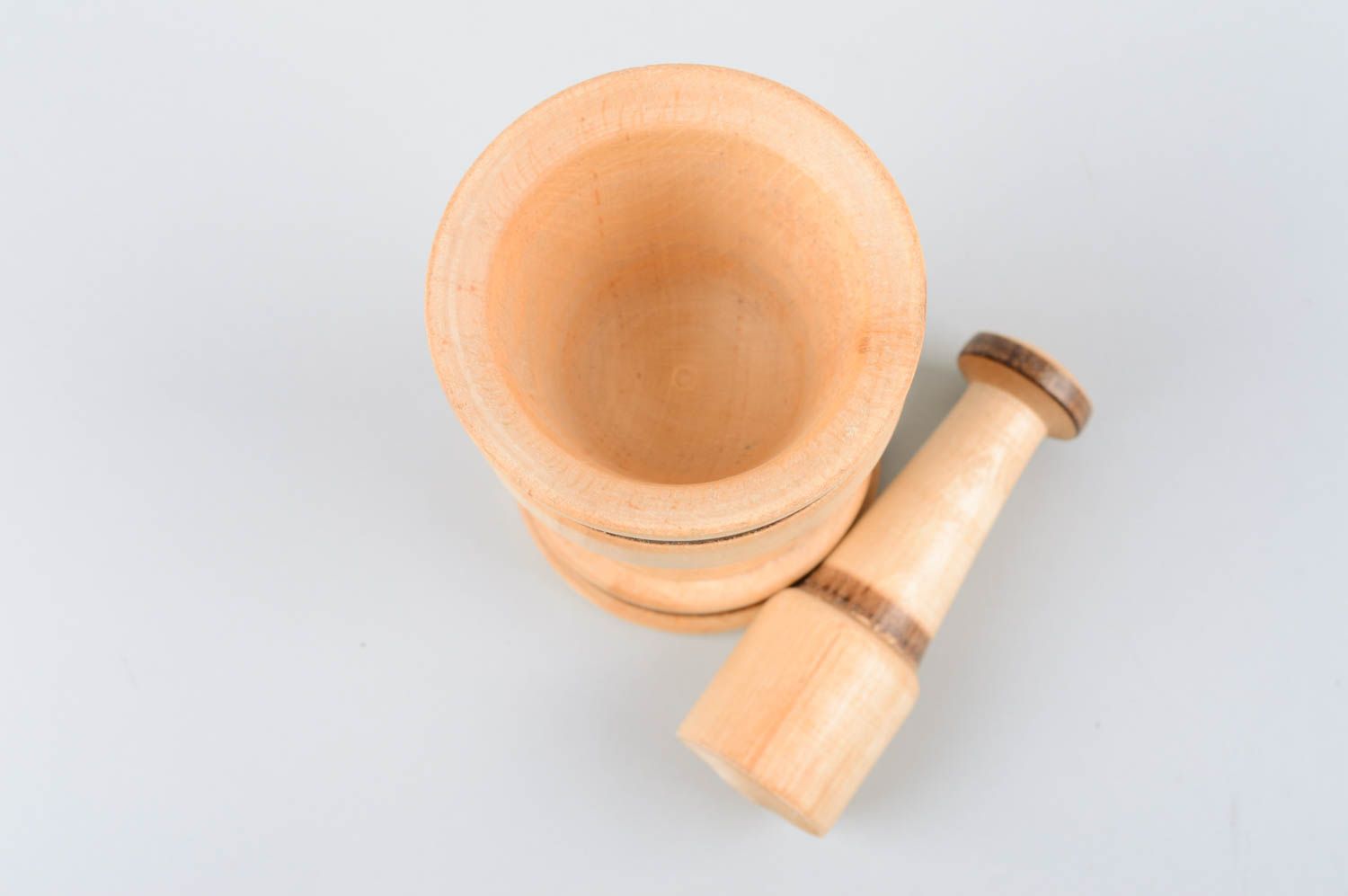 Handmade wooden mortar and pestle wooden hand spice grinder kitchen accessories photo 5
