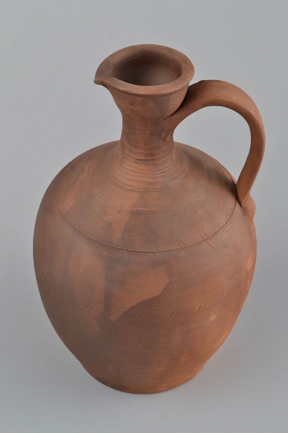 Clay lead-free 80 oz handmade old Greek style 11 wine pitcher 2,55 lb photo 5
