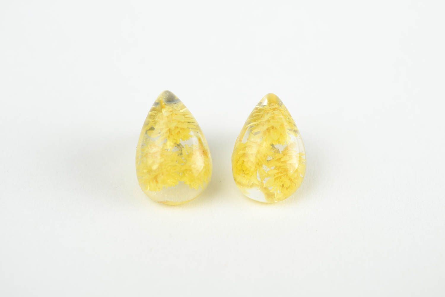 Damen Ohrringe handgemacht Ohrringe Stecker Juwelier Modeschmuck gelb Tropfen foto 4