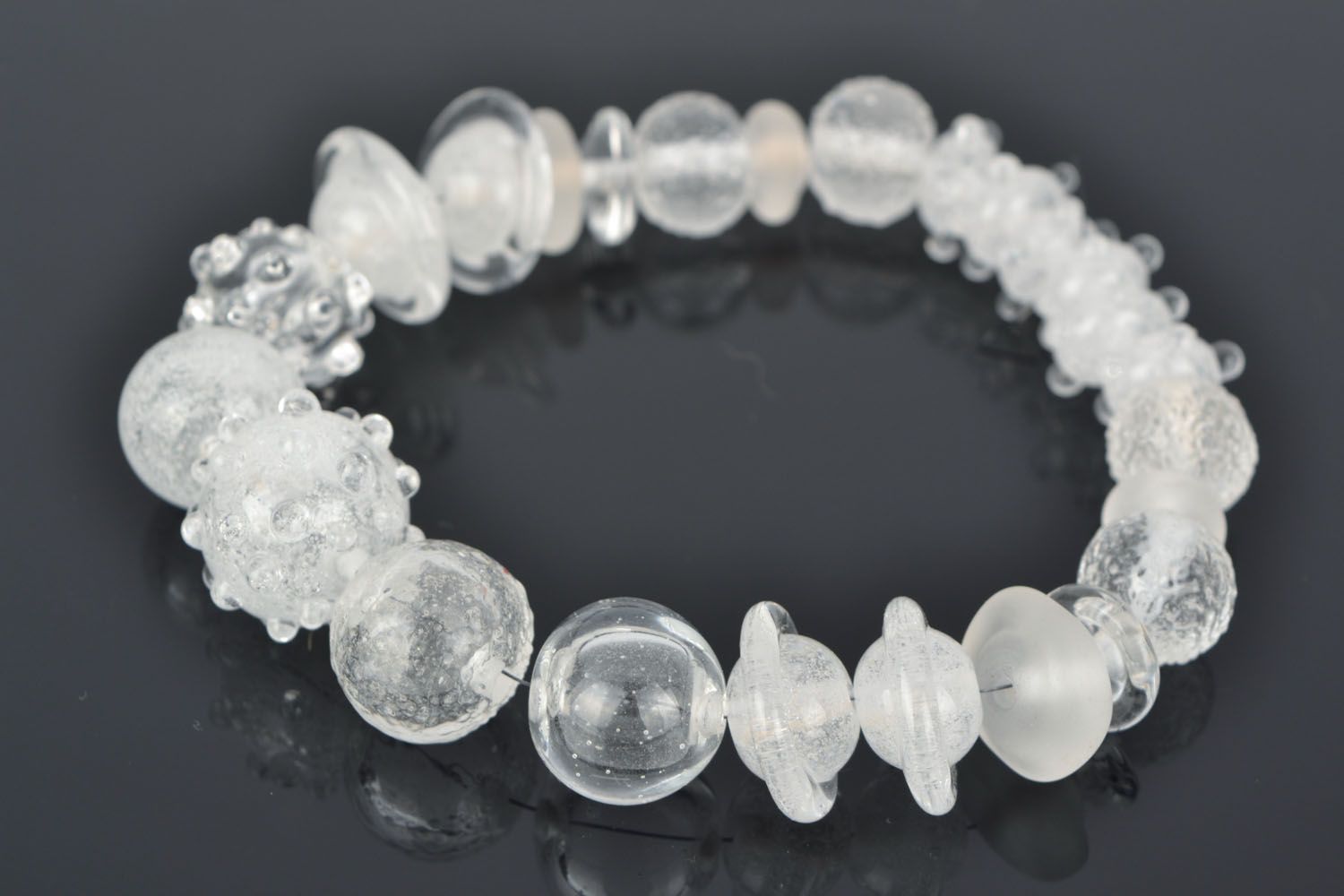 Kit de perles en verre blanc fait main photo 3