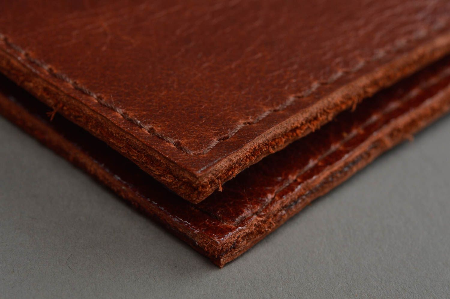 Стильная коричневая обложка на права из натуральной кожи ручной работы Бордо  фото 5