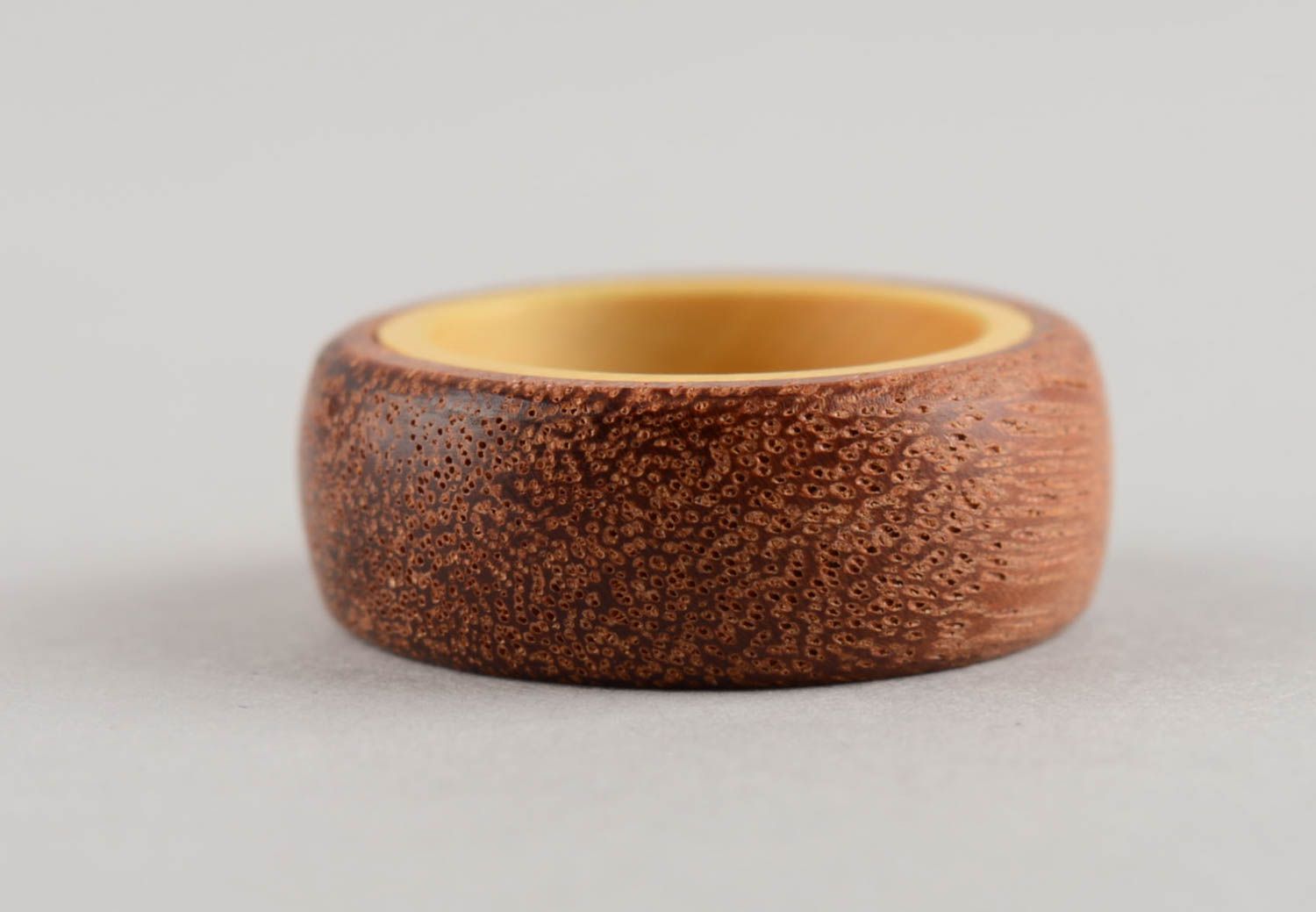 Unique unisex designer accessory handmade ring made of wood in eco style photo 5