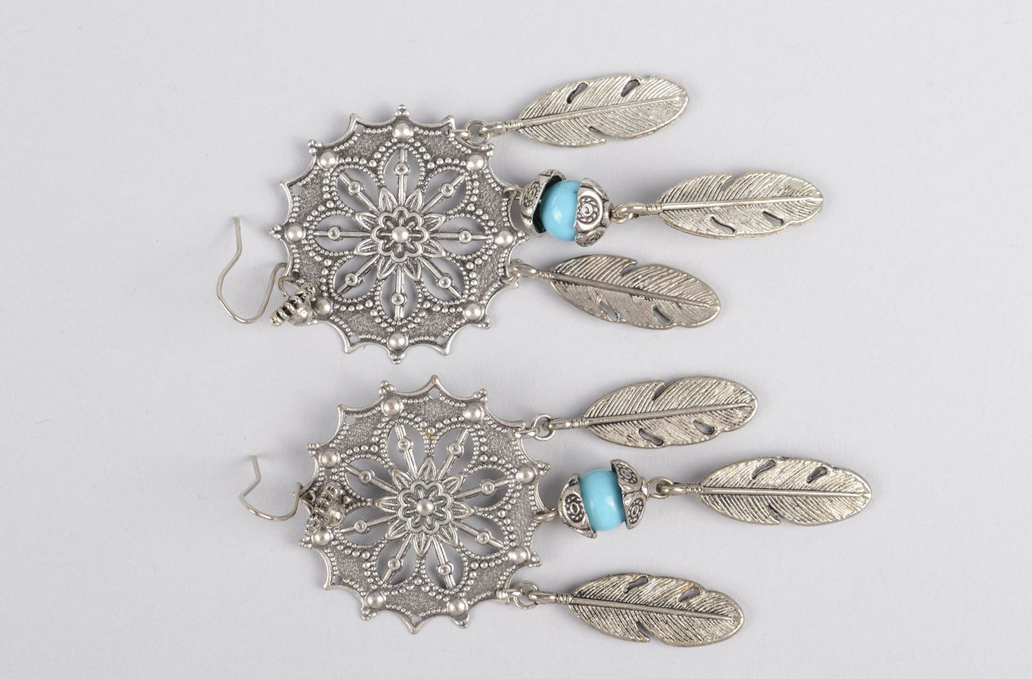 Handmade Metall Ohrringe ausgefallener Ohrschmuck Ohrringe für Damen lang foto 5
