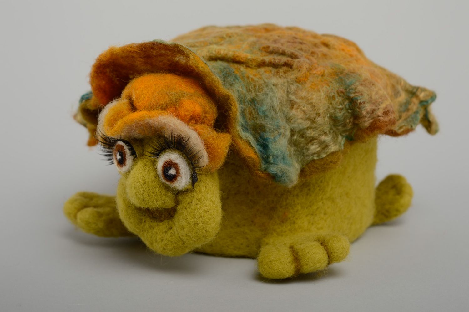 Felted wool toy jewelry box Turtle photo 1