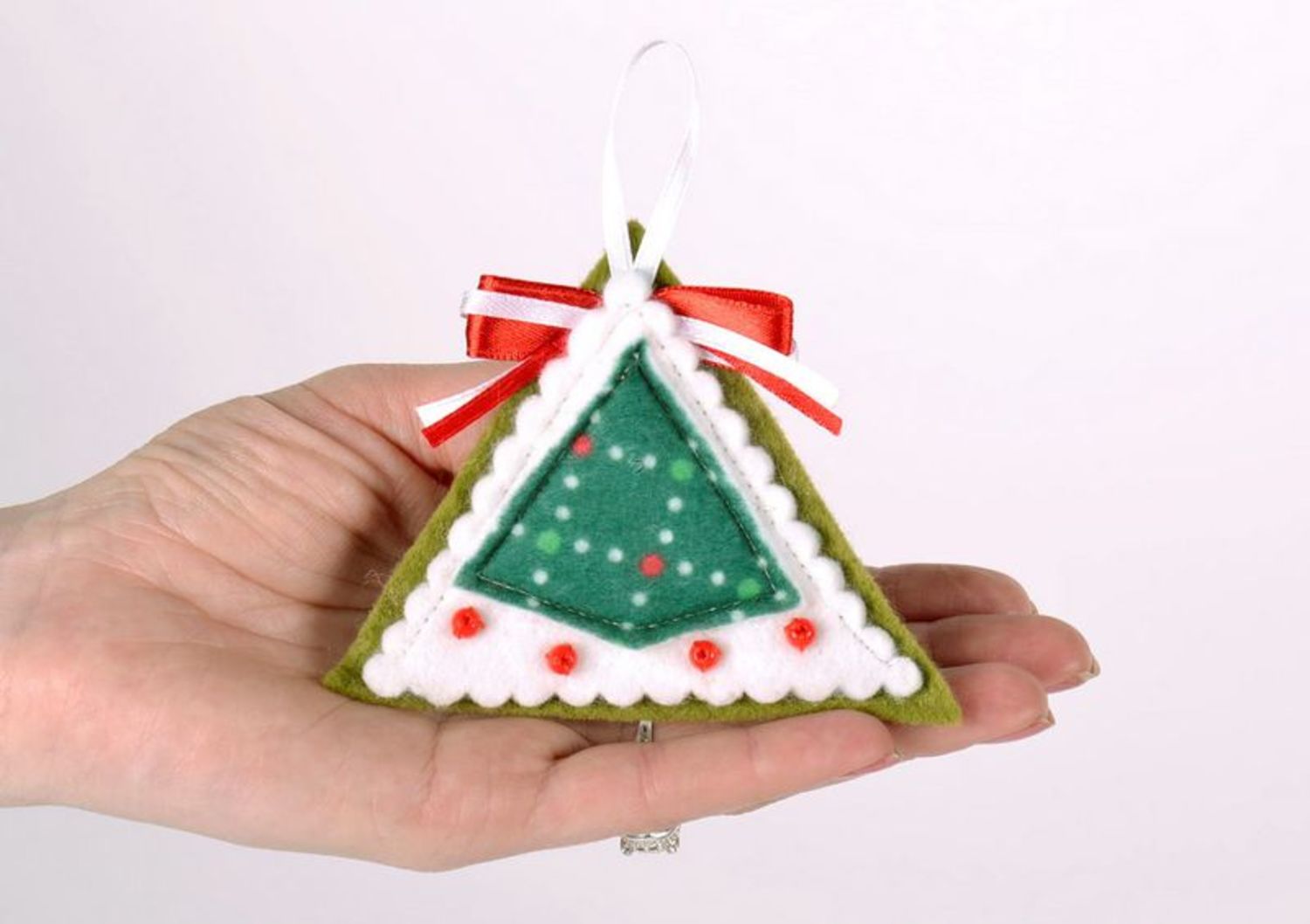 New Year's magnet made from Spanish felt Christmas tree photo 5