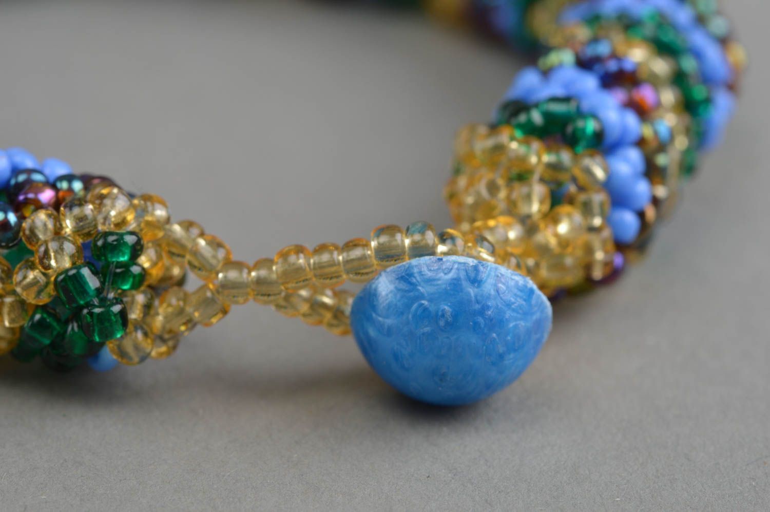 Bracelet en perles de rocaille fait main fin multicolore bijou original photo 4