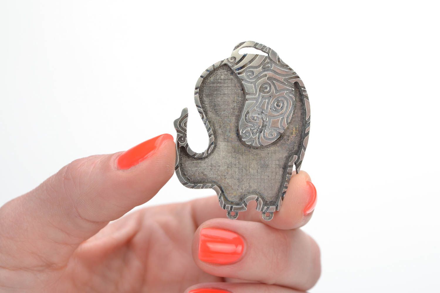 Unusual beautiful handmade design DIY metal blank pendant jewelry making photo 2