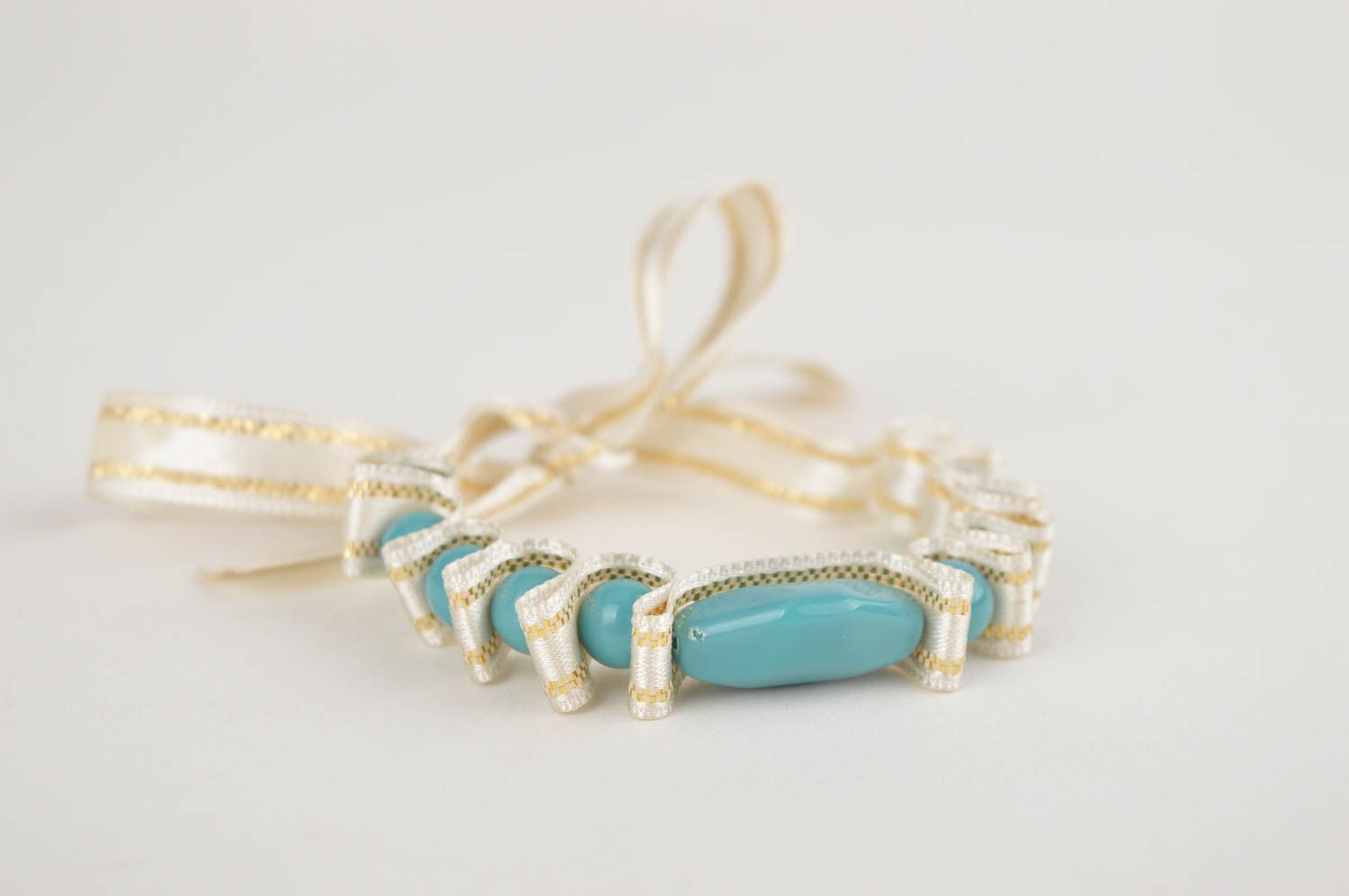 Pulsera artesanal elegante accesorio para niña de cinta de raso regalo original foto 3