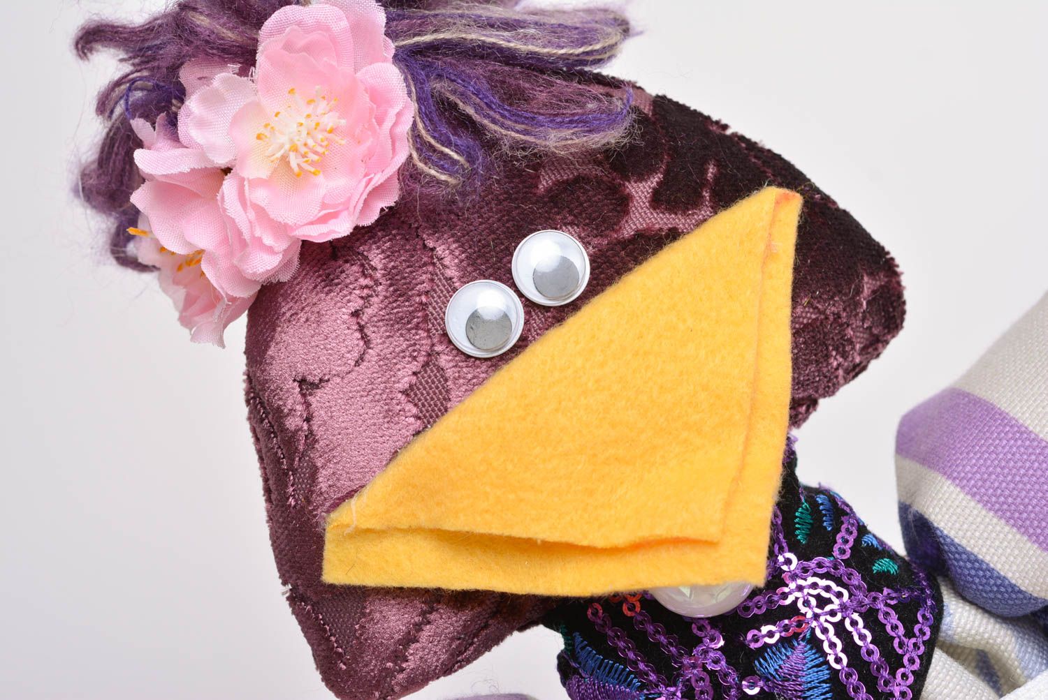 Пакетница из ткани игрушка для декора практичная красивая ворона ручной работы фото 2