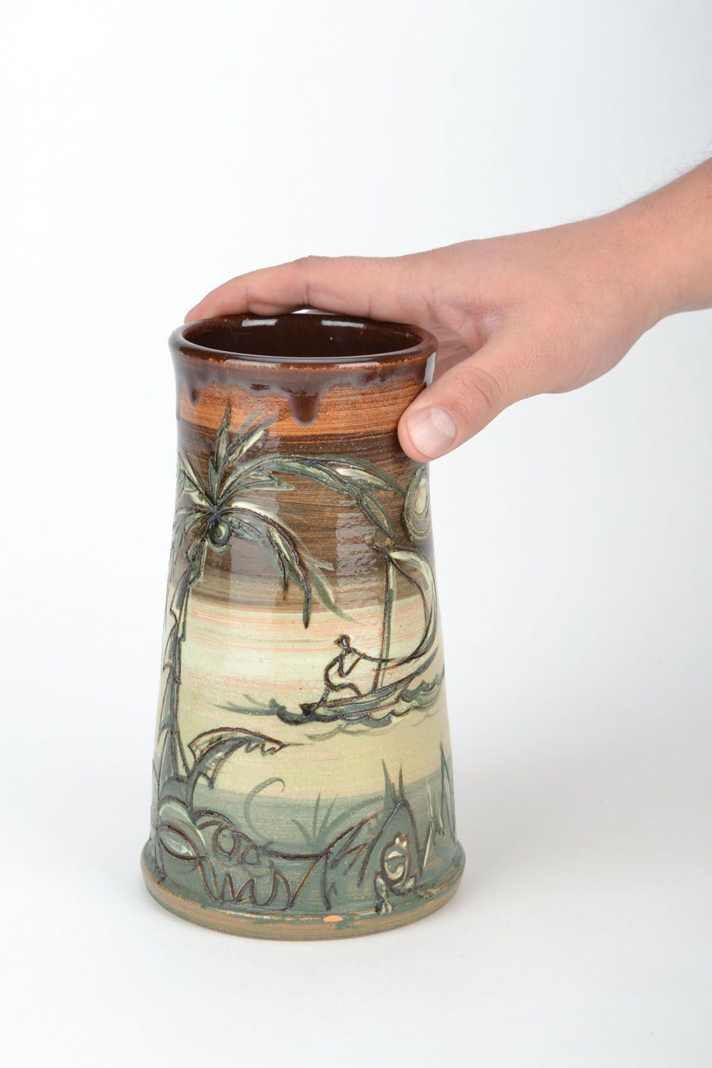 Vaso de cerâmica artesanal pequeno  foto 2