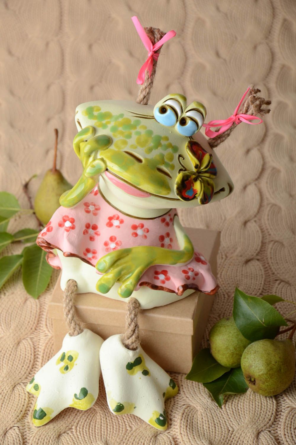 Handgemachte Keramik lustige Spardose Geschenkidee für Kinder Spardose Frosch foto 1