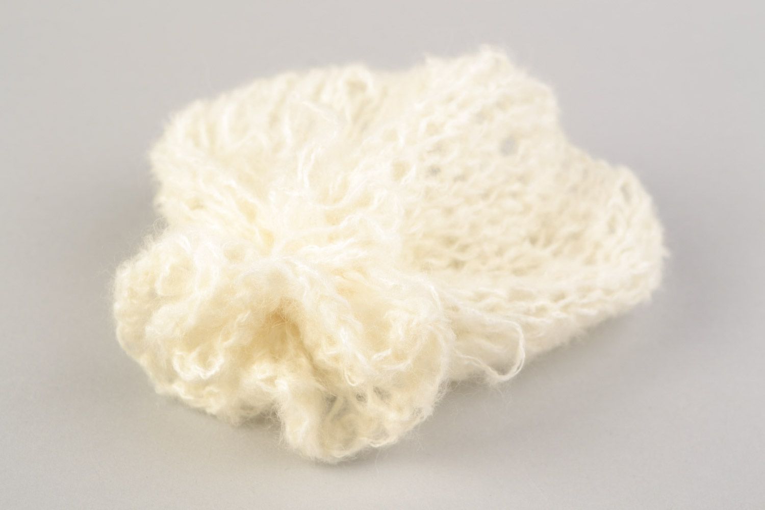 Bonnet tricoté pour bébé jusqu'à 3 mois couleur lait chauds au crochet fait main photo 4