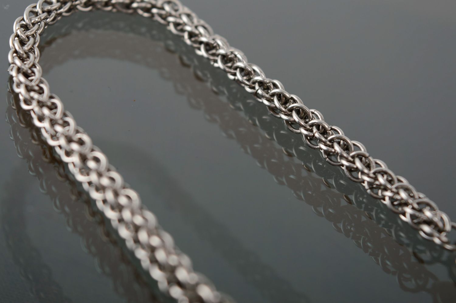 Handmade woven chainmail metal bracelet Puzzle photo 5