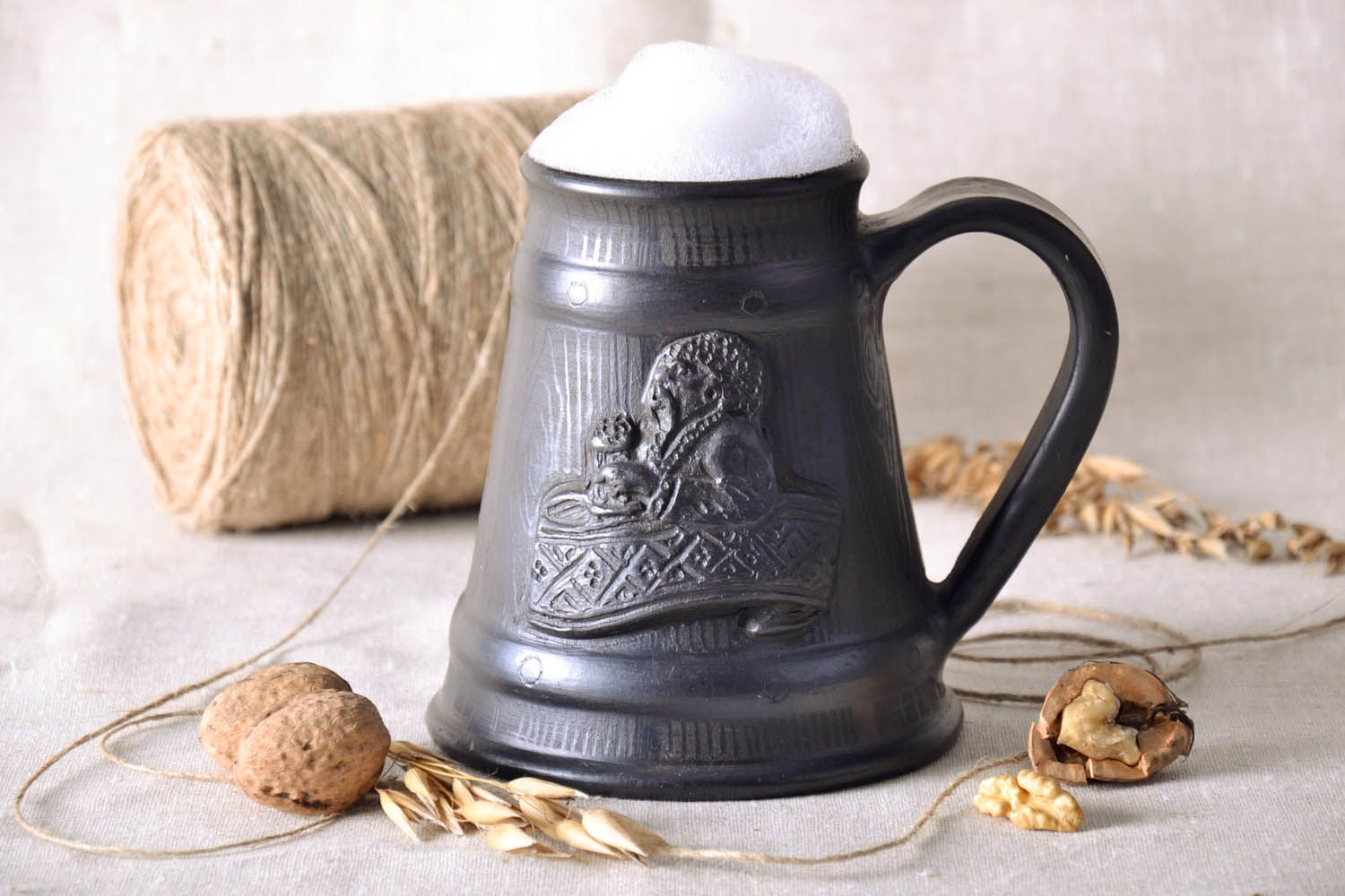 Handmade ceramic beer mug Cossack photo 1
