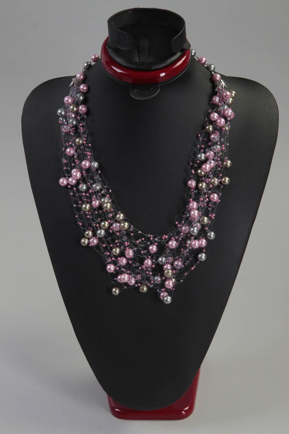 Collier perles rocaille fait main Bijou fantaisie Accessoire femme original beau photo 1