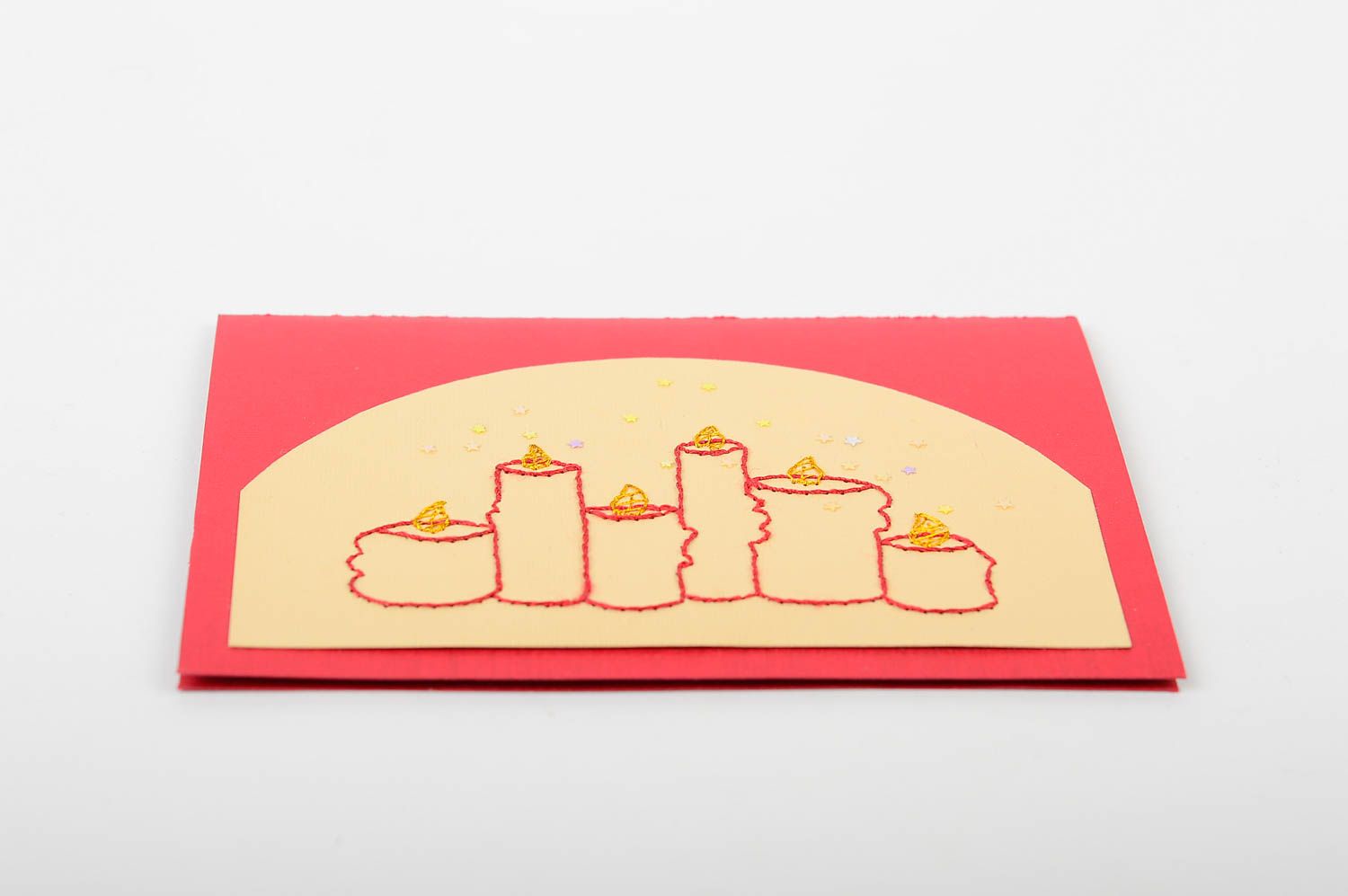 Handmade besondere Glückwunschkarte Weihnachts Grusskarte Geschenk Idee Kerzen foto 4