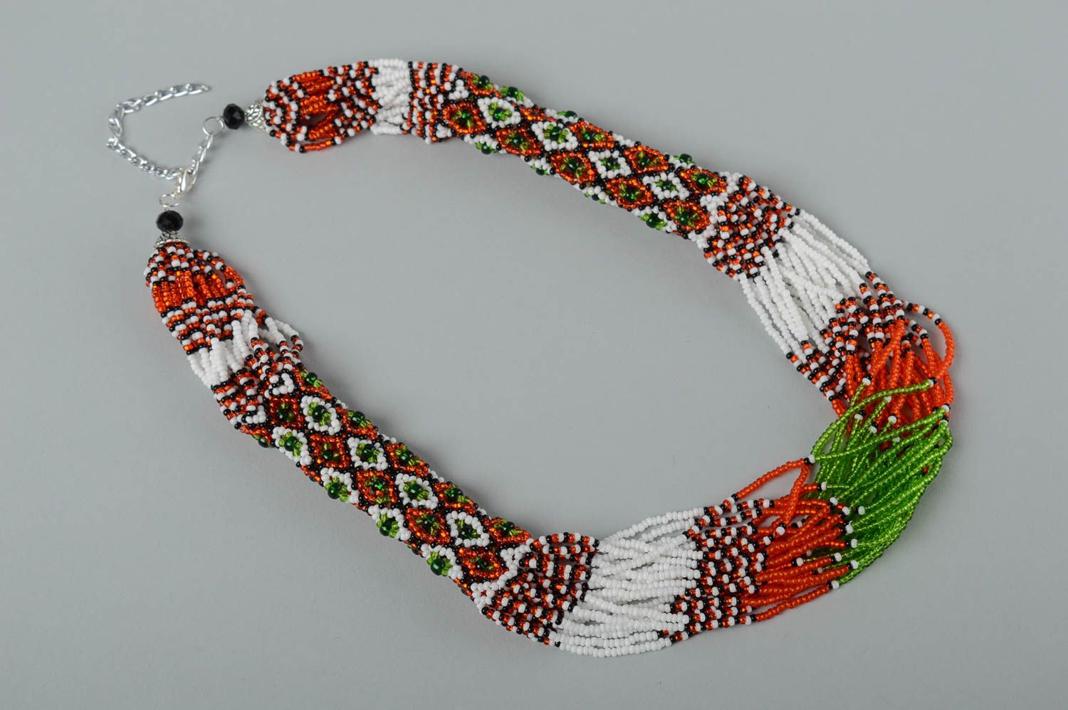 Handmade necklace in ethnic style unusual beaded necklace stylish necklace photo 2
