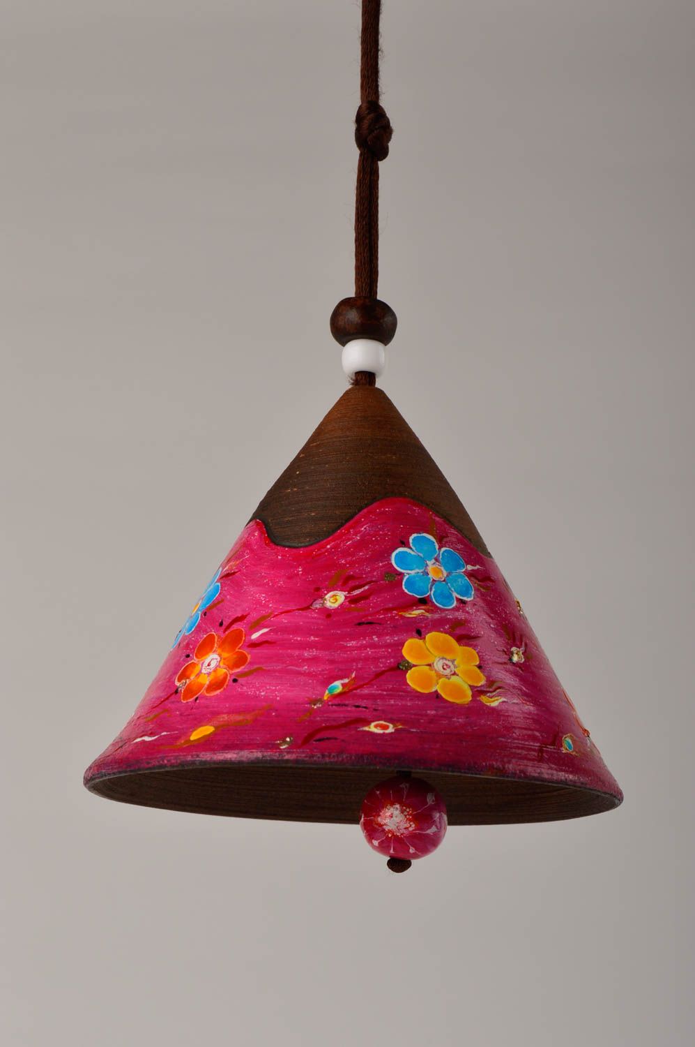 Campana artesanal de arcilla con imagen decoración de hogar regalo original foto 5