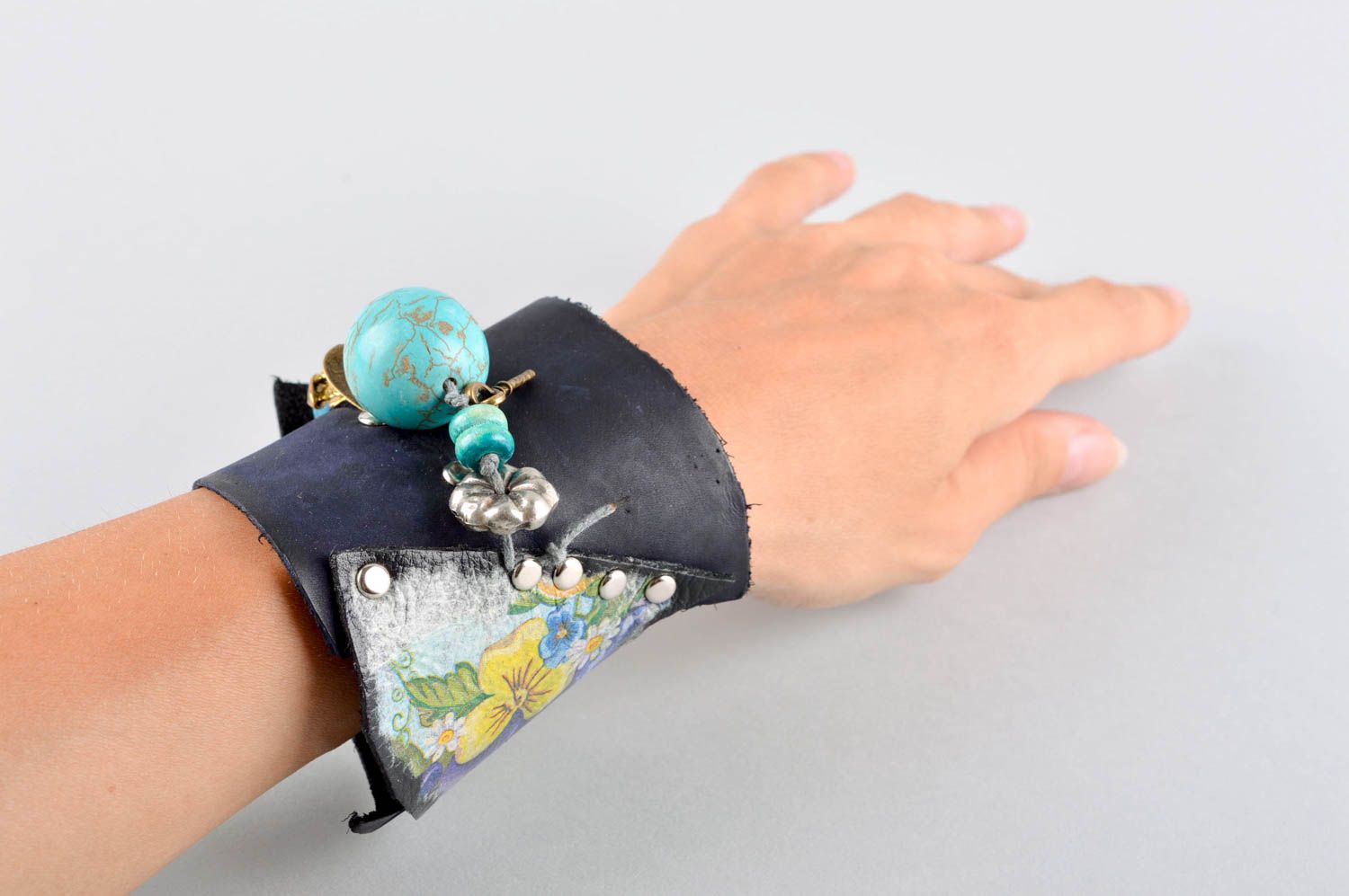 Handmade Modeschmuck Armband Designer Schmuck Frauen Accessoire aus Steinen foto 5