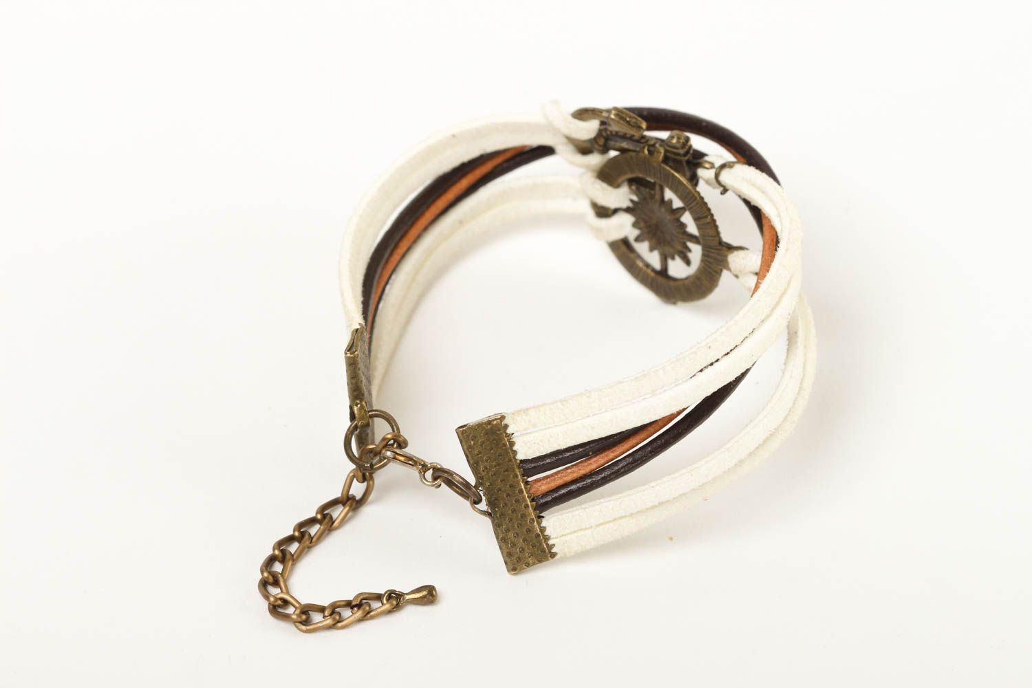 Bracelet multirang Bijou fait main style marin cuir daim Cadeau pour femme photo 4