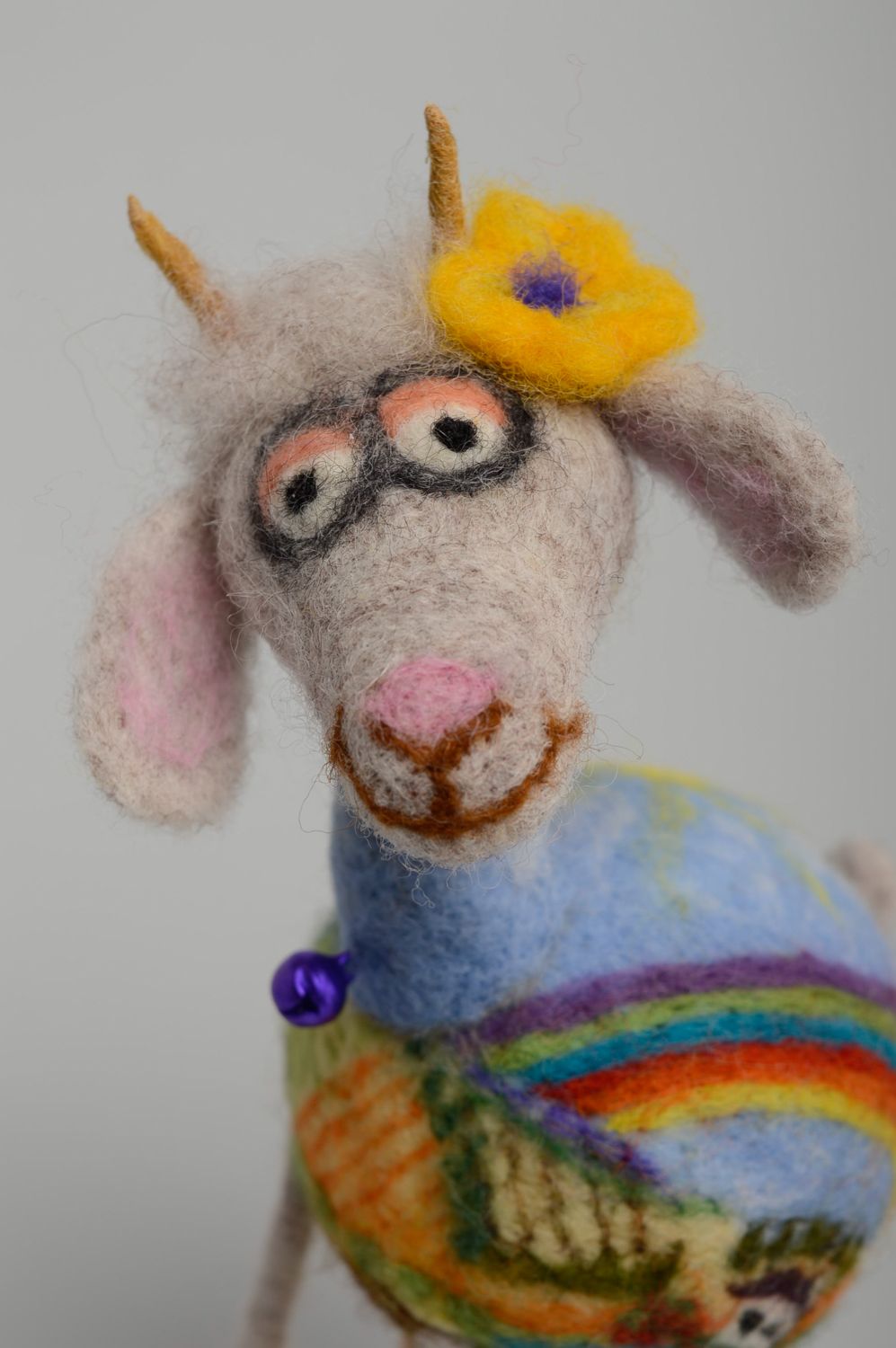 Felted wool toy Goat photo 2